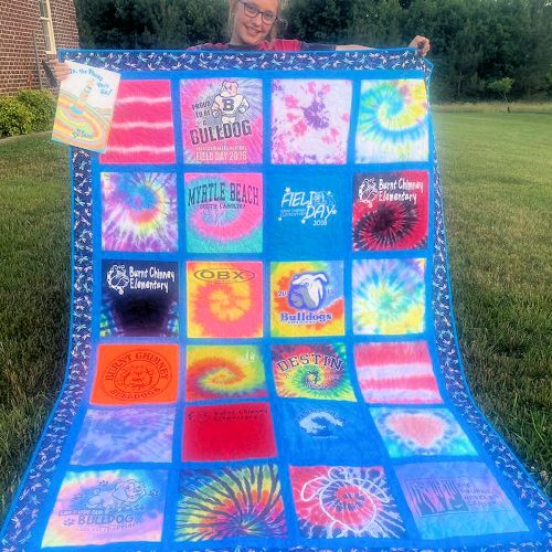 Kamryn with her T-Shirt Quilt