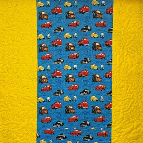 Backing on boy's quilt