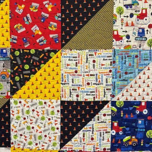 Close up of boy's quilt
