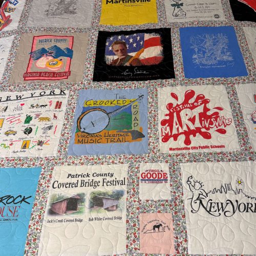 Close up of Carolyns quilt