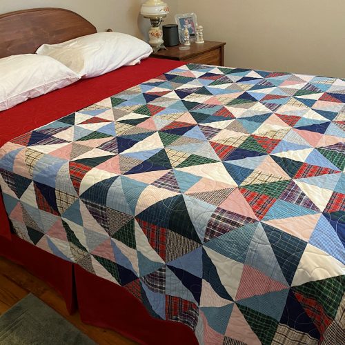 Donna's queen sized memory quilt