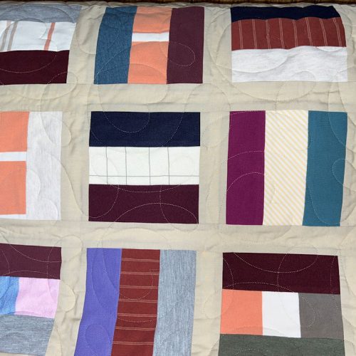 Melissa and Chris' friend's memory quilt