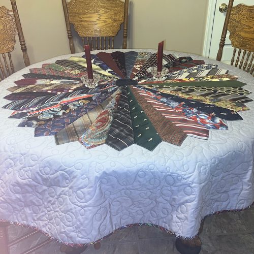 Tablecloth using Richard's ties