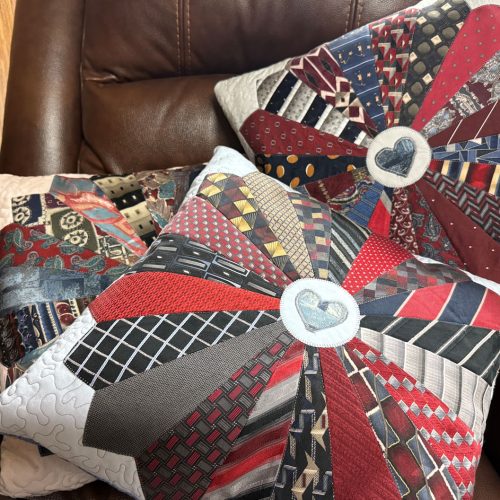 Jim's three tie pillows