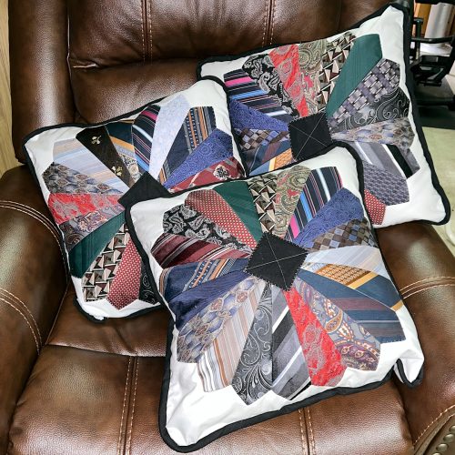 Judy's fathers ties pillows