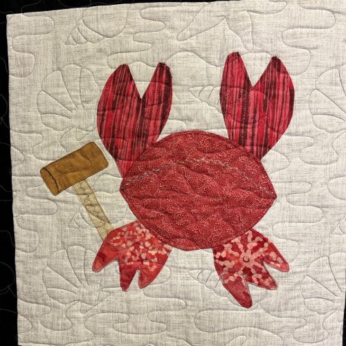 Example of one crab in Cheryl's quilt